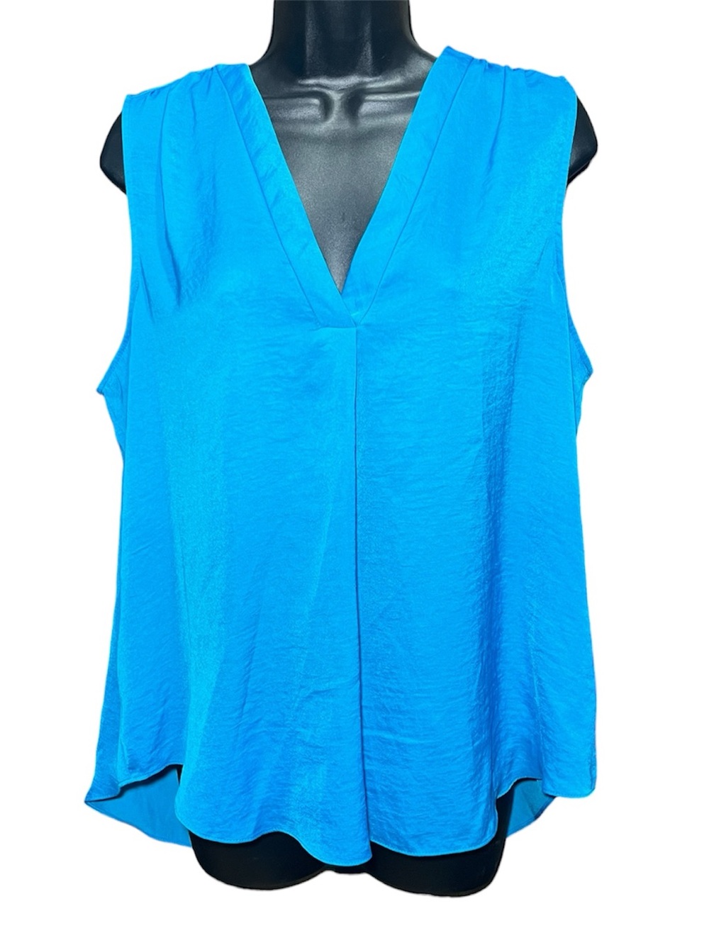 Vince Camuto Women’s Sleeveless Bright Blue V-Neck Top